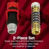 imageChapin 69481 Deluxe 1Way Shutoff Hose Connection with KinkFree Extension Fits Standard Garden Hoses Metal and Plastic Construction with ShutOff Valves LeakFree High Volume Water Flow