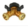 imageChapin 69474 HeavyDuty Brass Hose Splitter Hose Connection Fits Standard Garden Hoses Brass Construction with ShutOff Valves YShaped LeakFree Dual Water Flow for Landscaping and Outdoor Use1Pack