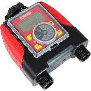 imageChapin 41003 Dual Zone Water Timer with Water Resistant Construction Numerous Options for Frequency of WateringDuration of Watering Settings and up to 116 PSI RedBlackDual Zone Timer with Digital Display