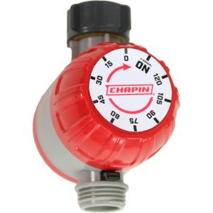 imageChapin 41003 Dual Zone Water Timer with Water Resistant Construction Numerous Options for Frequency of WateringDuration of Watering Settings and up to 116 PSI RedBlackMechanical Timer