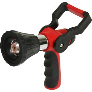 imageChapin 4697 Industrial High Flow Firefighter Style Garden Hose Nozzle Classic Fireman Style Grip Nozzle with Threaded Garden Hose Connection Adjustable Twist Nozzle Up to 250 PSI RedBlackFirefighter Water Cannon