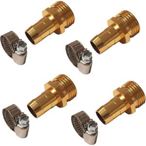imageChapin 69459 Female Garden Hose Repair Connector with Clamps Hose Mender Fittings Set of 2Male4pack