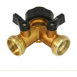 imageChapin 69474 HeavyDuty Brass Hose Splitter Hose Connection Fits Standard Garden Hoses Brass Construction with ShutOff Valves YShaped LeakFree Dual Water Flow for Landscaping and Outdoor Use1Pack