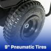imageChapin 8003A 65Pound Made in The USA Residential Salt and Ice Melt Walk Behind Spreader Rear and Side Baffles 9quot Tires UShaped Flipup Handle Steel Frame Enclosed Gear Box Blue