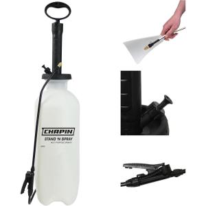 imageChapin 29002 Made in The USA 2Gallon Stand N Spray No Bend Pressure Pump Tank Sprayer for Lawn and Garden Insects Pest and Weeds Translucent White3 gal